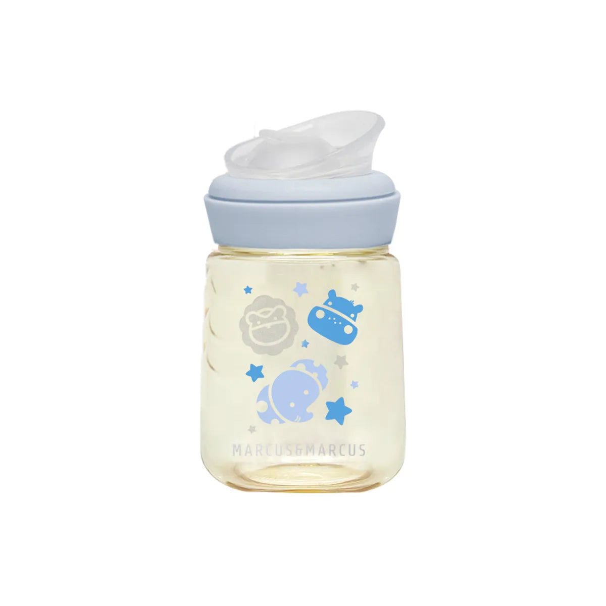 Copo De Transição Bico E Canudo Em Silicone 180ml Azul