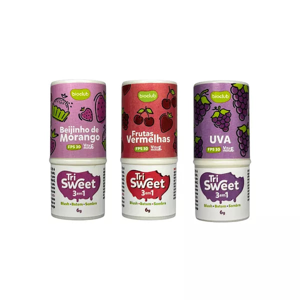 Tri Sweet - Stick 3 Em 1: Blush, Batom E Sombra Fps 30 - Bioclub