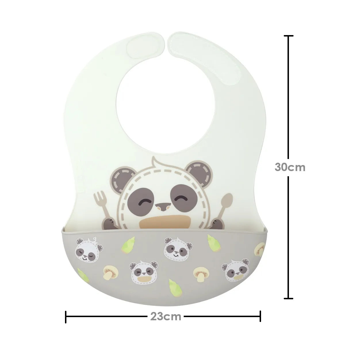 Babador Cobertura Total Xl com Fecho Regulável Panda Pebble - Marcus E Marcus