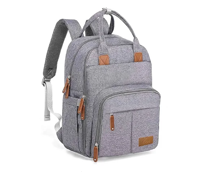 Mochila de Maternidade Alice Cinza Claro - Laço Bebê