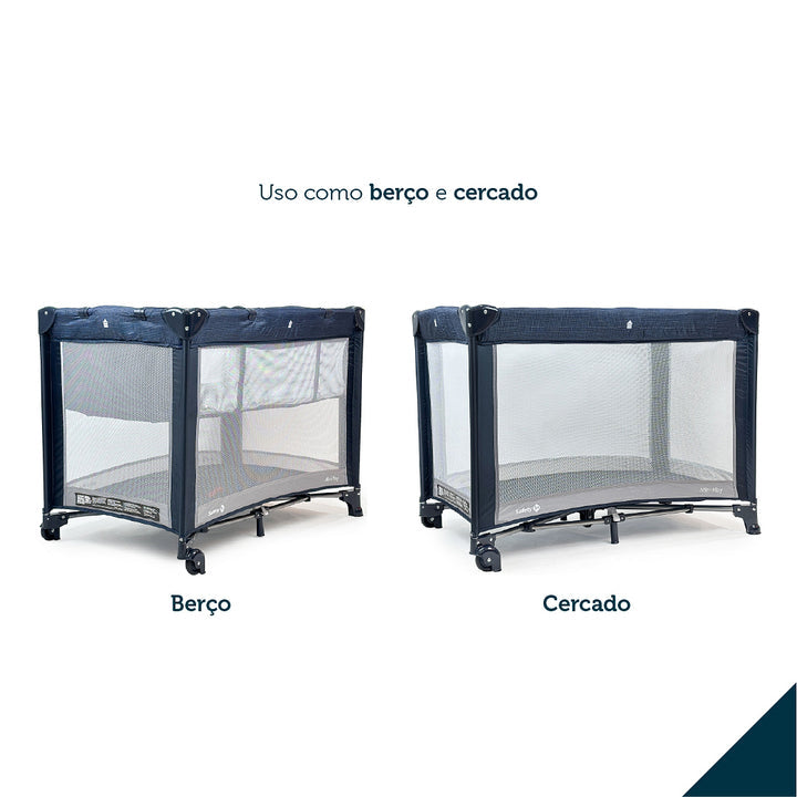 Berço Mini Play 1t Net Blue - Safety