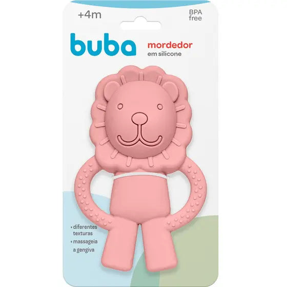 Mordedor em Silicone Leãozinho Rosa - Buba