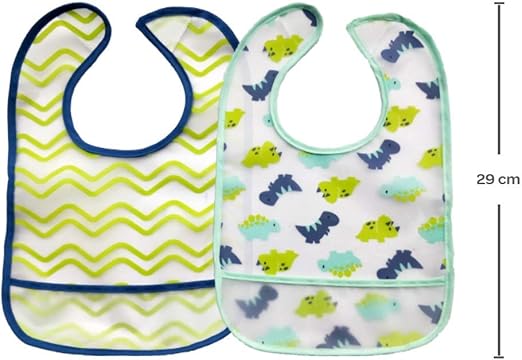 Kit 2 Babadores com Pega migalhas Dino - Buba