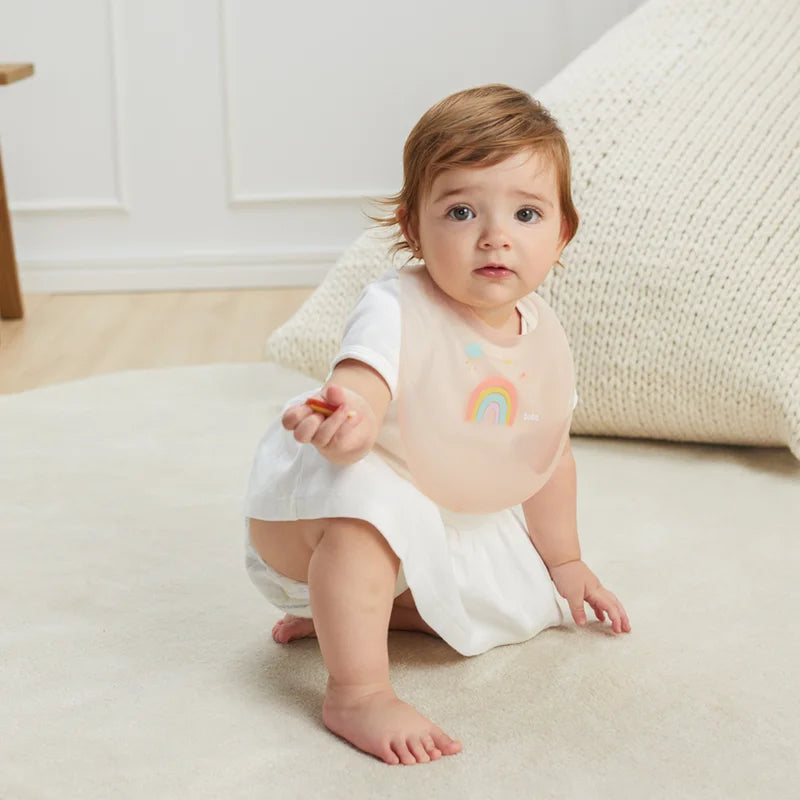 Babador em Silicone com Pega Migalhas e Estojo Magic Arco-íris - Buba