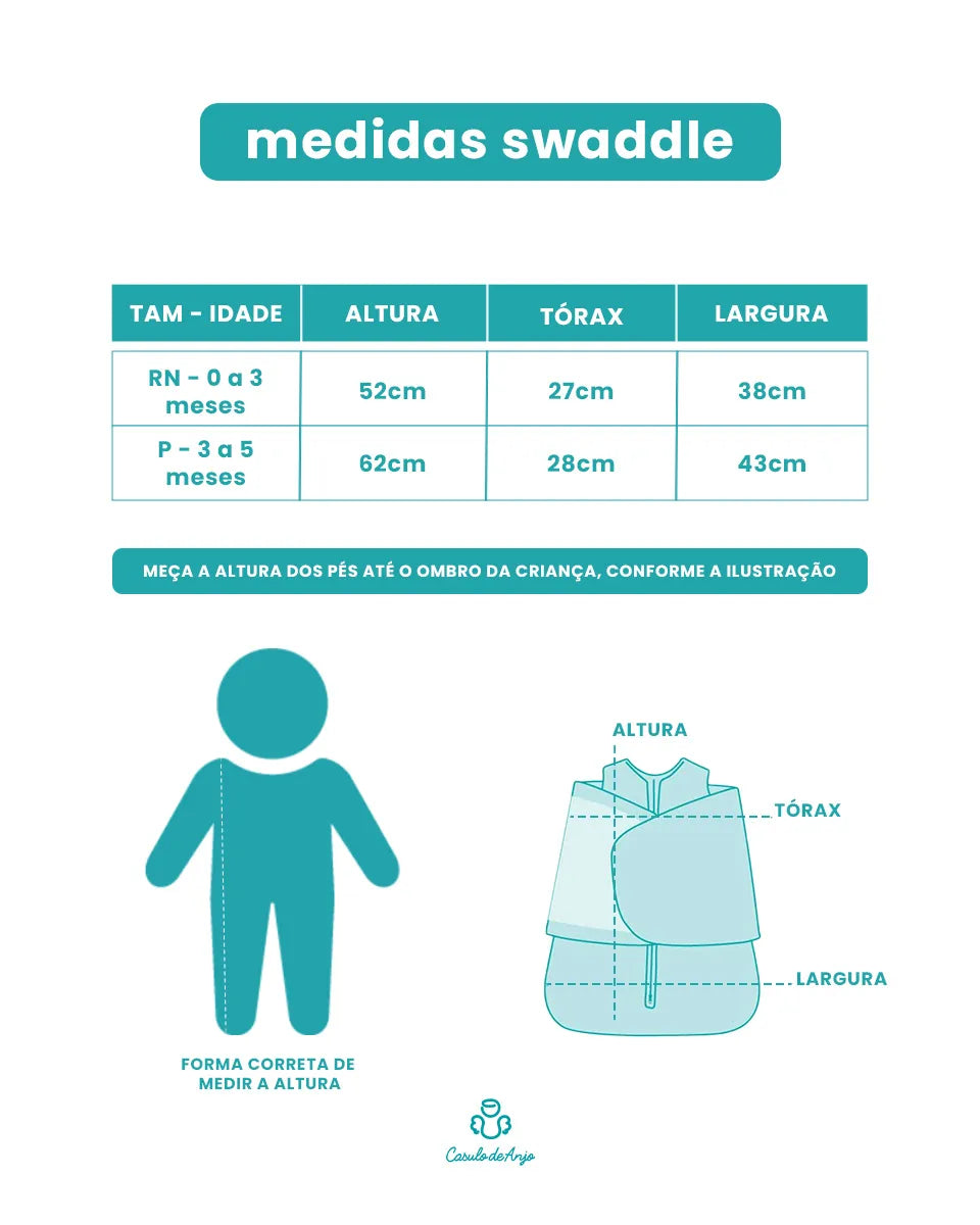 SACO DE DORMIR SWADDLE EM ALGODÃO EGÍPCIO PINTINHO - CASULO DE ANJO