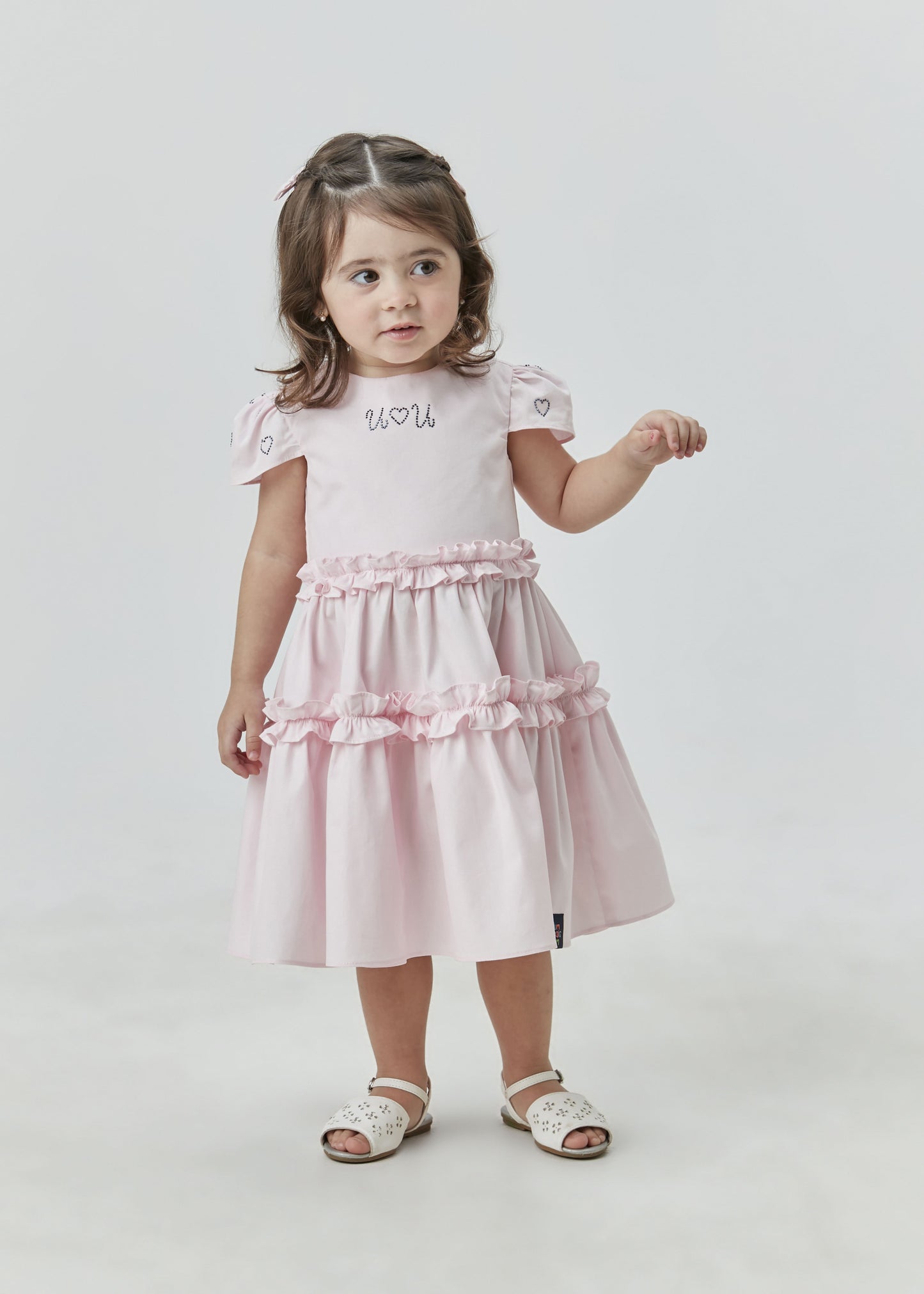 Vestido Midi Rosa Claro - Um Mais Um