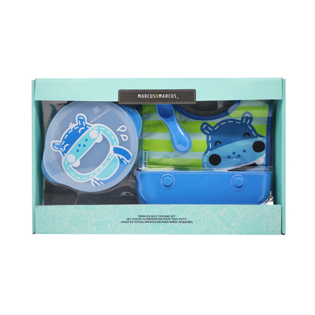 Kit Alimentação com Tigela, Babador e Colher Hipopótamo Lucas - Marcus E Marcus