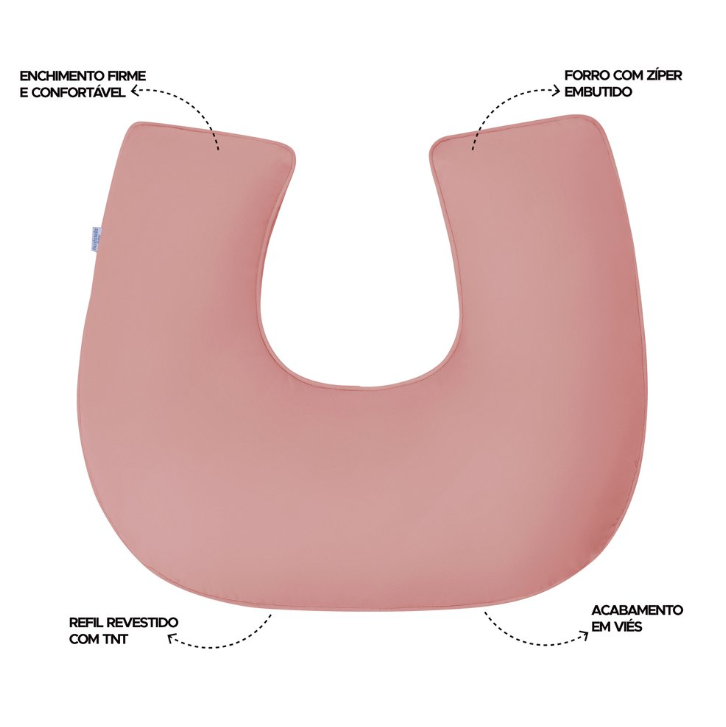 Almofada de Amamentação Basic Rosê Antigo - Batistela Baby