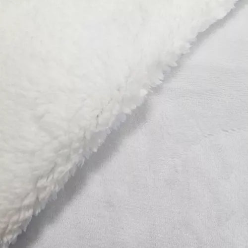 Cobertor Microfibra Plush com Sherpa Branco - Laço Bebê