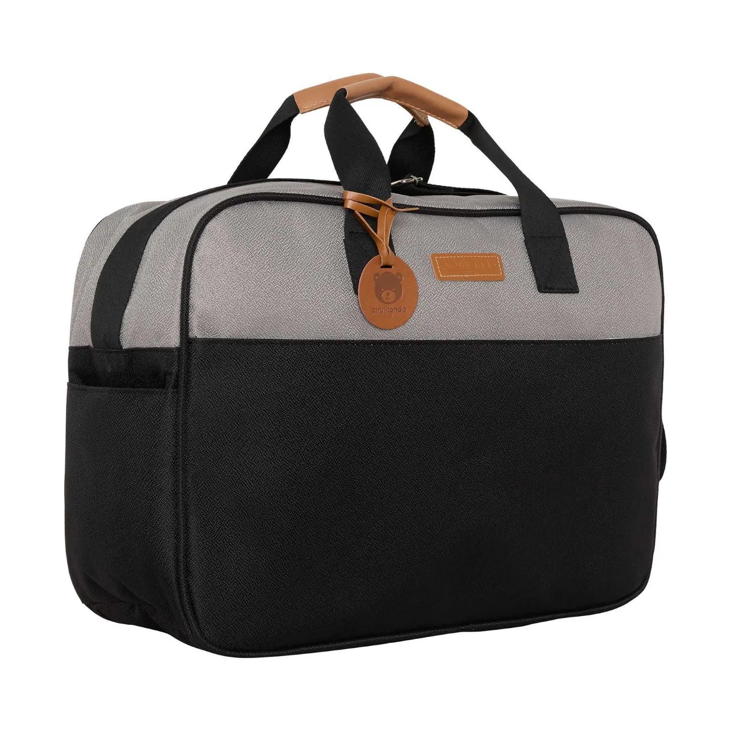 Bolsa Grande Abraço Cinza C/ Preto - Pirulitando