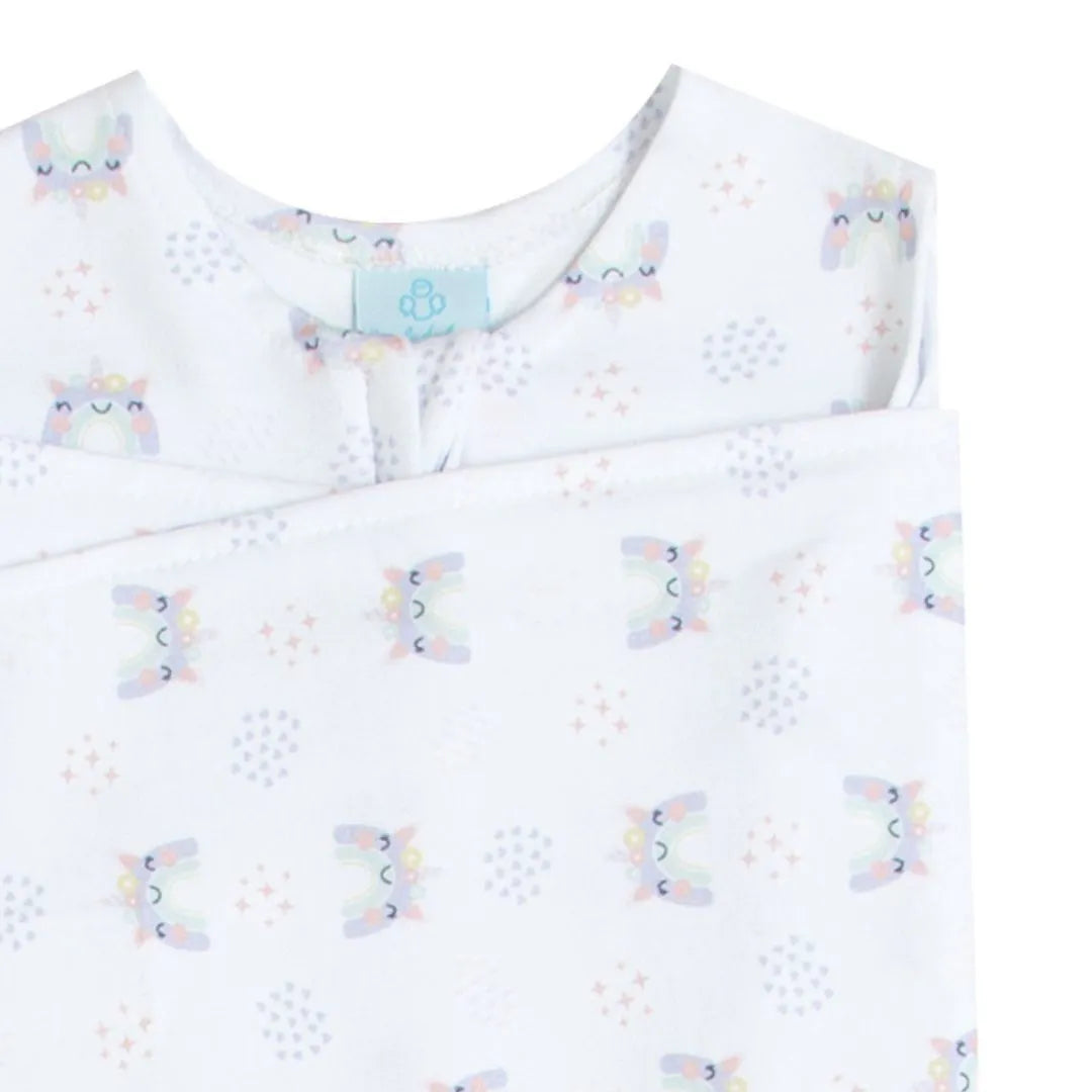 SACO DE DORMIR SWADDLE EM ALGODÃO EGÍPCIO UNICÓRNIO - CASULO DE ANJO