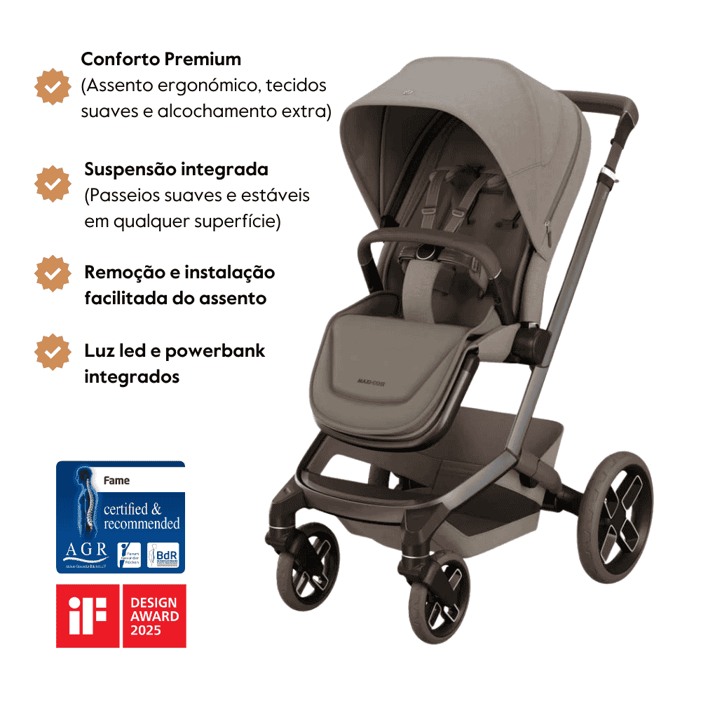 Carrinho de Bebê Fame Twillic Truffle - Maxi Cosi