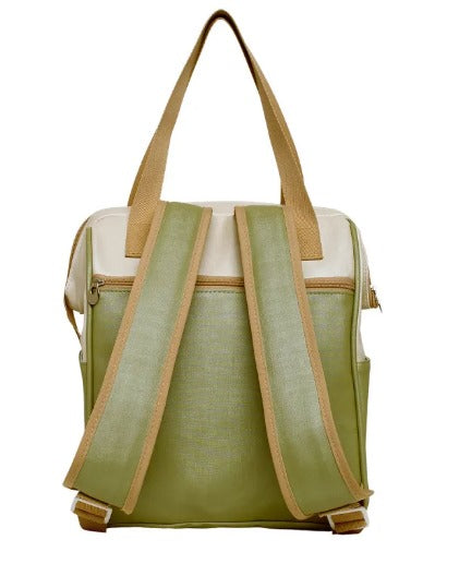 Mochila Média Petit C/ Bolso Frontal Térmico Verde - Pirulitando