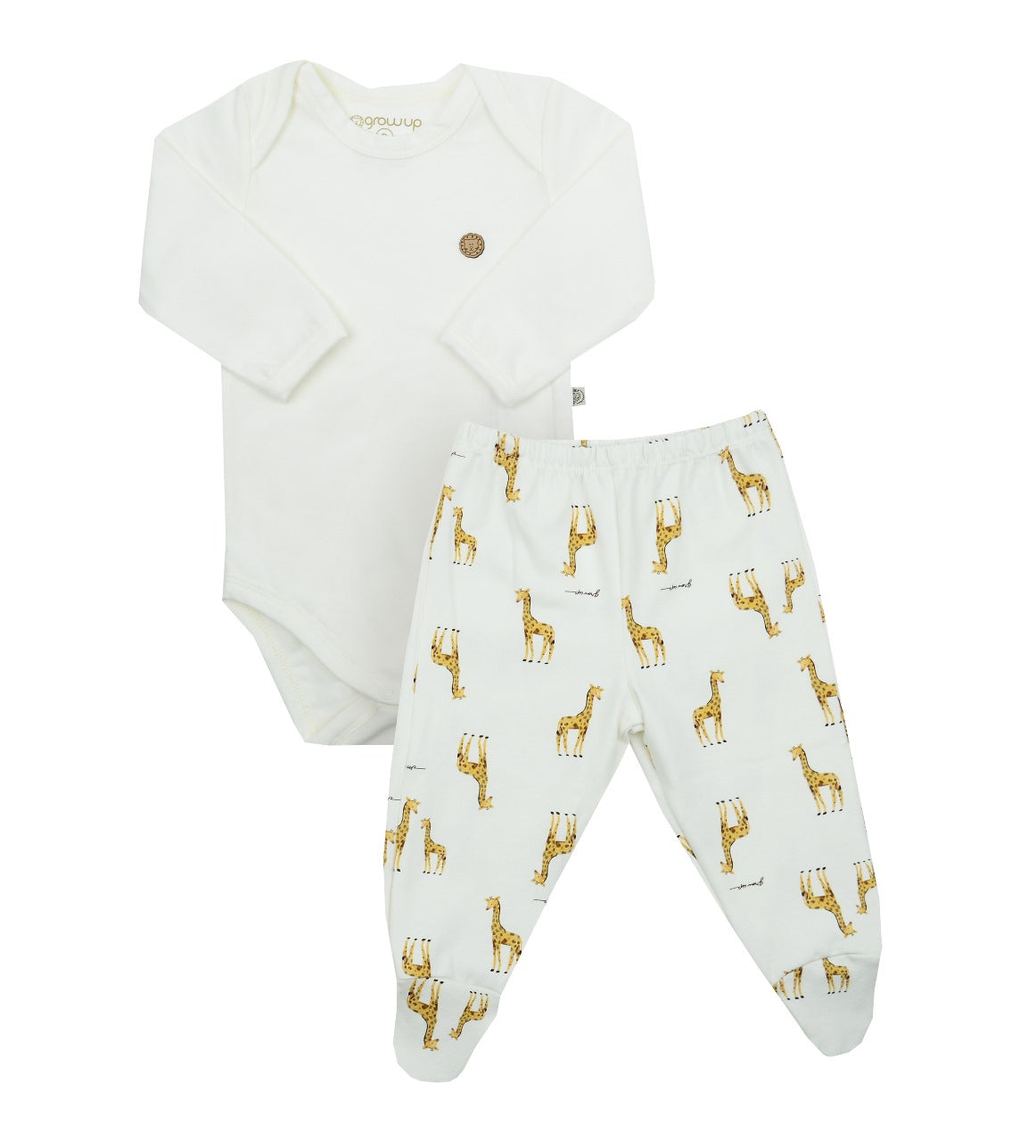 CONJUNTO PAGÃO GIRAFA CREME GROW UP
