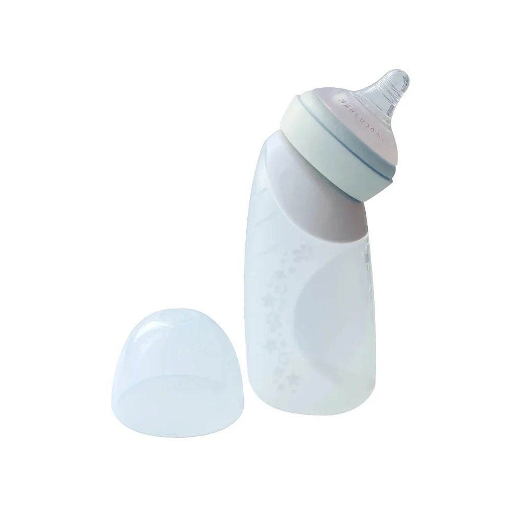 Mamadeira Angulada Em Silicone 240ml - Verde