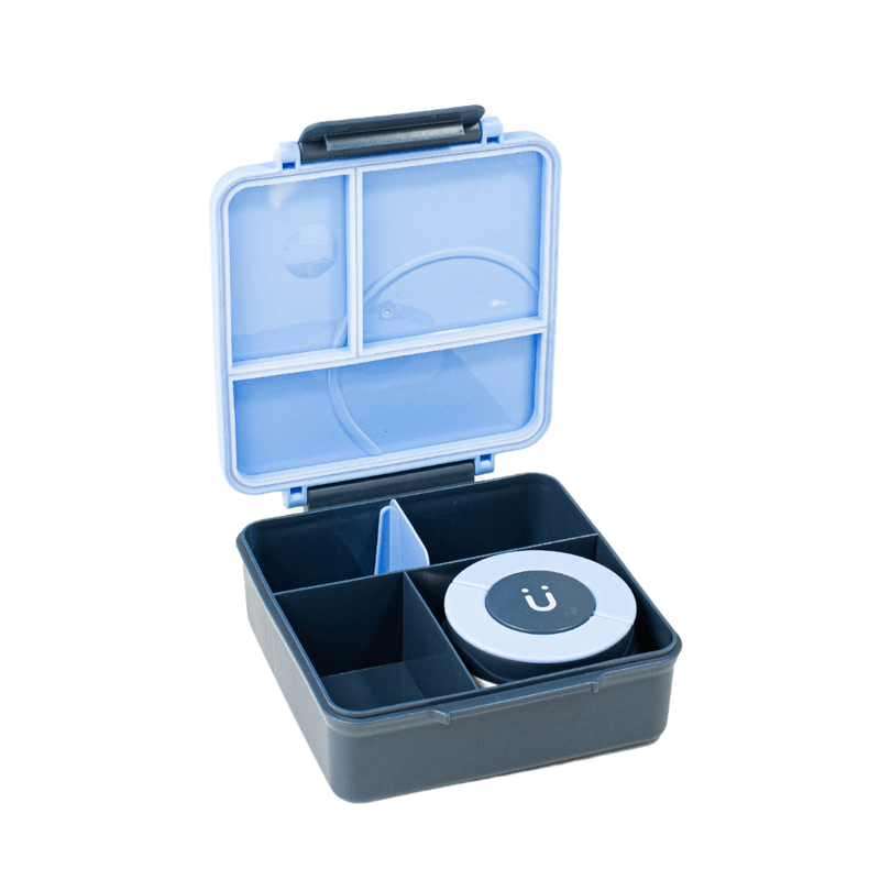 Bento Box 3 Divisórias c/ Pote Térmico Azul - Bup Baby