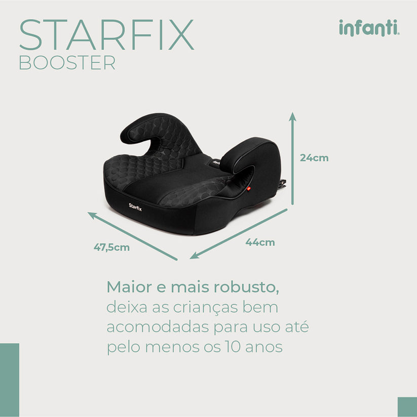 ASSENTO DE ELEVAÇÃO PARA CARRO STARFIX PRETO - INFANTI