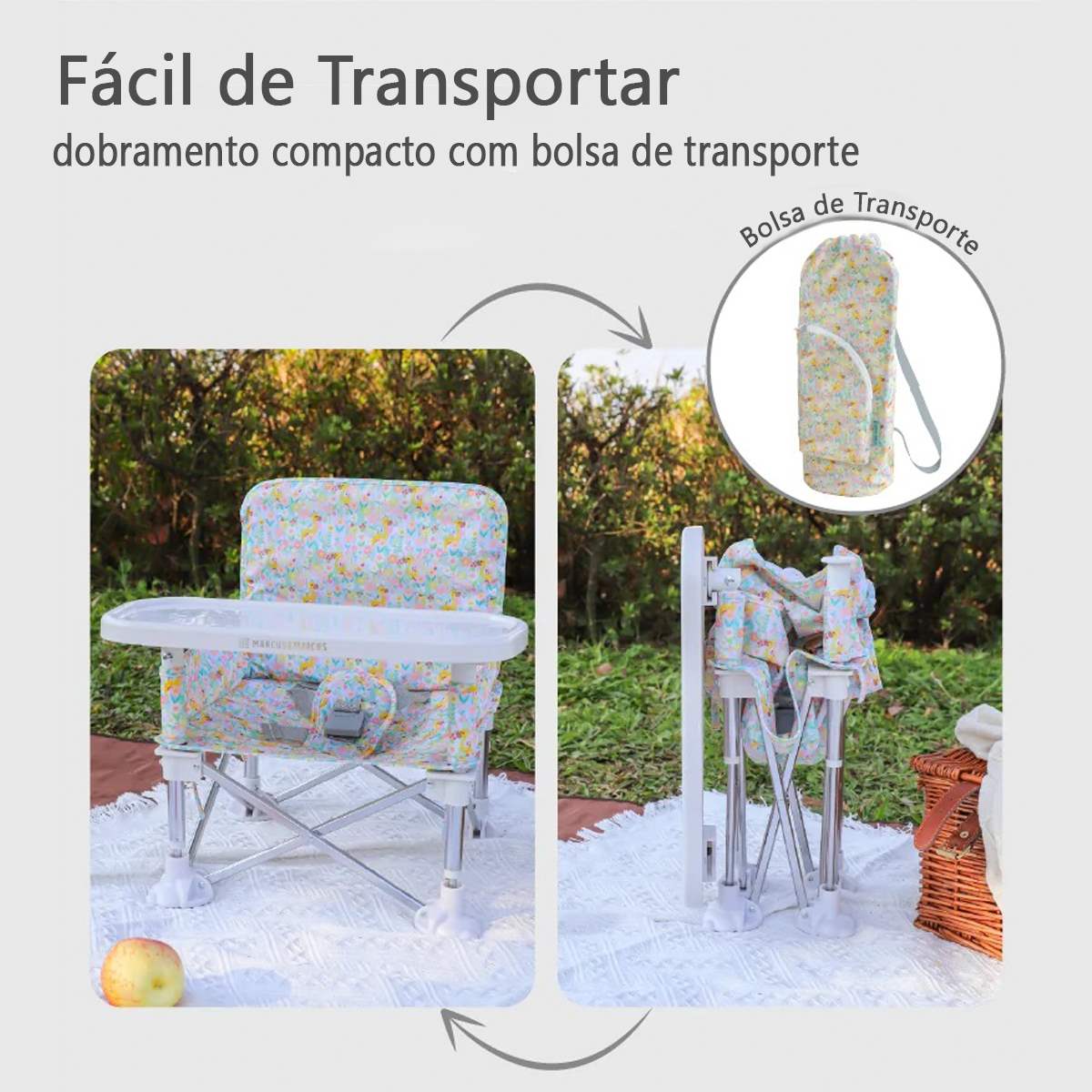 Cadeira Baby Outdoor Dobrável Verde Até 15 Kg - Marcus e Marcus