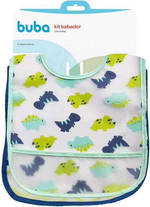 Kit 2 Babadores com Pega migalhas Dino - Buba