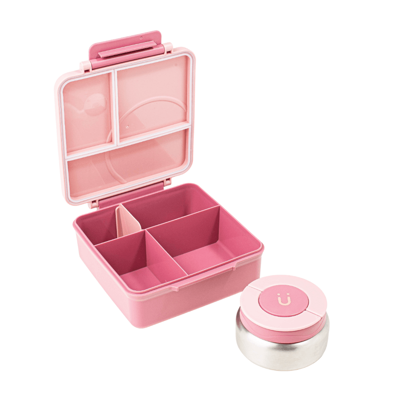Bento Box 3 Divisórias c/ Pote Térmico Rosa - Bup Baby