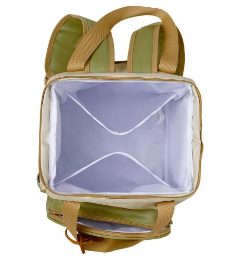 Mochila Média Petit C/ Bolso Frontal Térmico Verde - Pirulitando