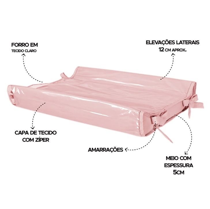 Trocador Anatômico Basic Rose - Batistela Baby