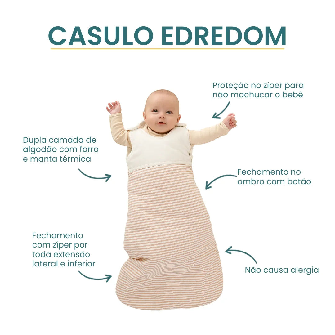 Saco de dormir Edredom Listrado - Casulo de Anjo