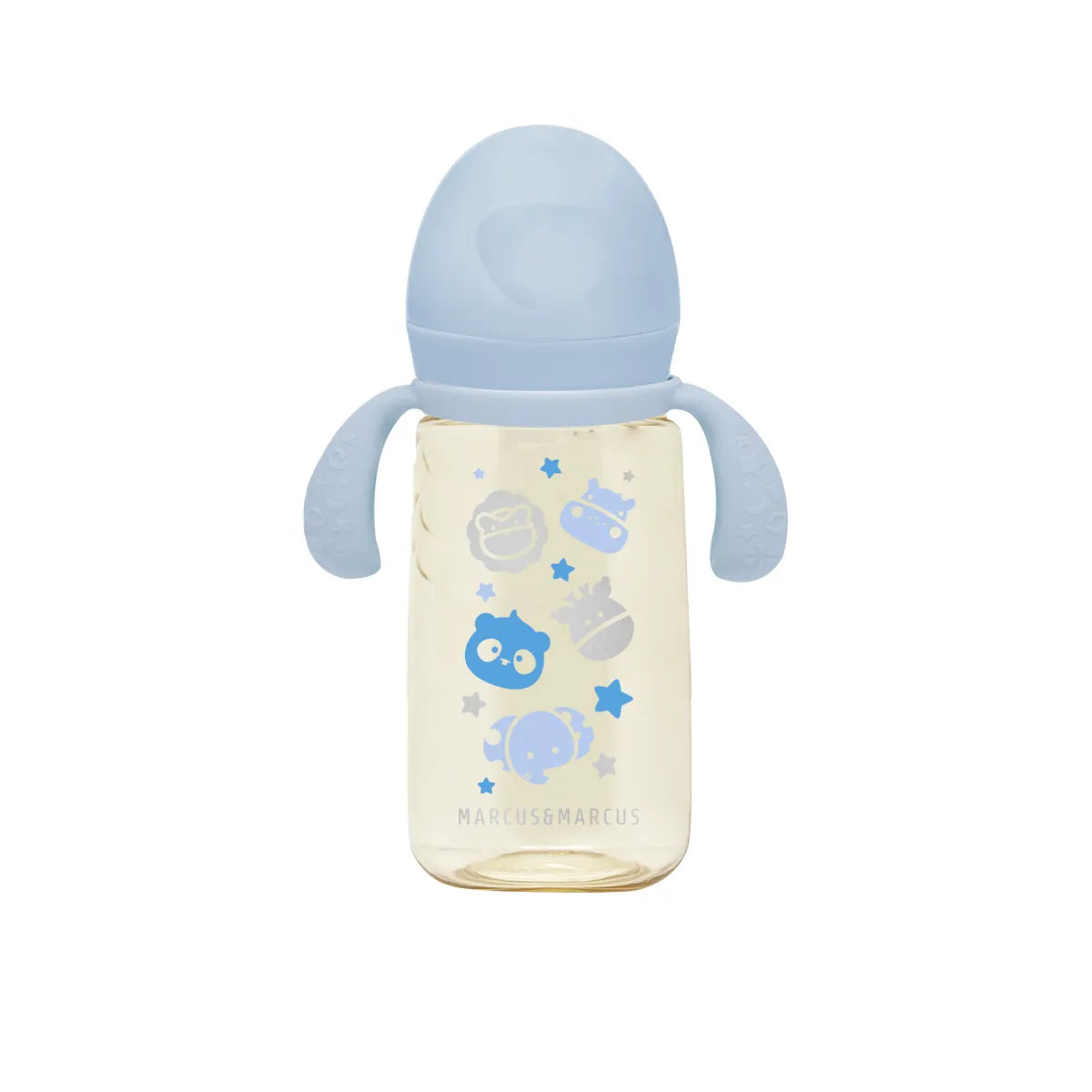Copo De Transição Bico E Canudo Em Silicone 300ml Azul