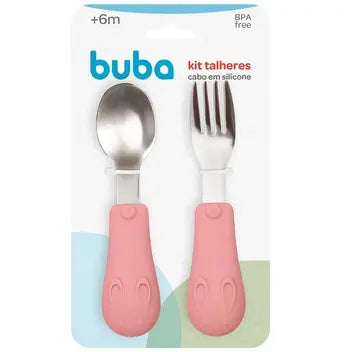 KIT TALHERES SILICONE E AÇO INOXIDÁVEL - BUBA ZOO