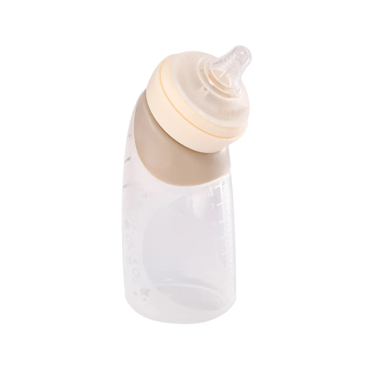 Mamadeira Angulada Em Silicone 240ml - Creme