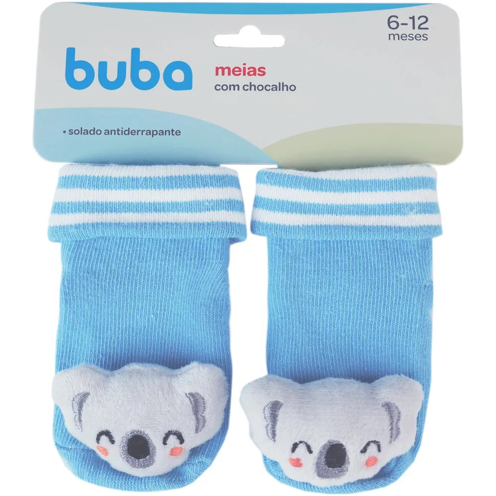 MEIAS ANTIDERRAPANTES COM CHOCALHO - BUBA ZOO