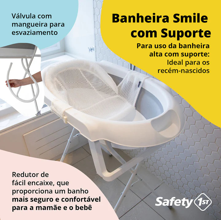 Banheira Smile com Suporte Rosa - Safety 1st