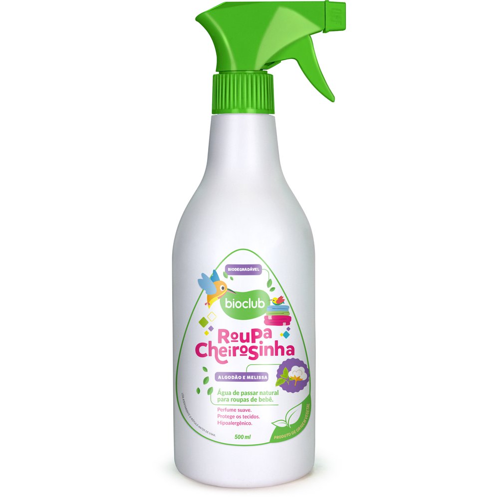 Água de passar perfumada Algodão e Melissa  500ml - Bioclub