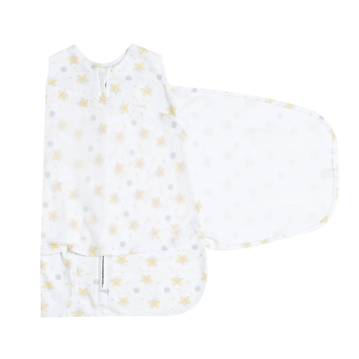 SACO DE DORMIR SWADDLE EM ALGODÃO EGÍPCIO ESTRELINHA - CASULO DE ANJO