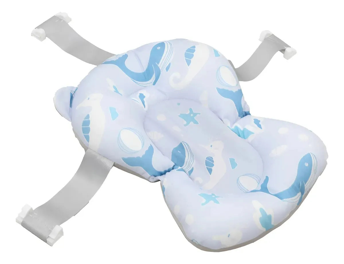 Banheira Bubbly Dobrável Com Suporte Azul - Premium Baby