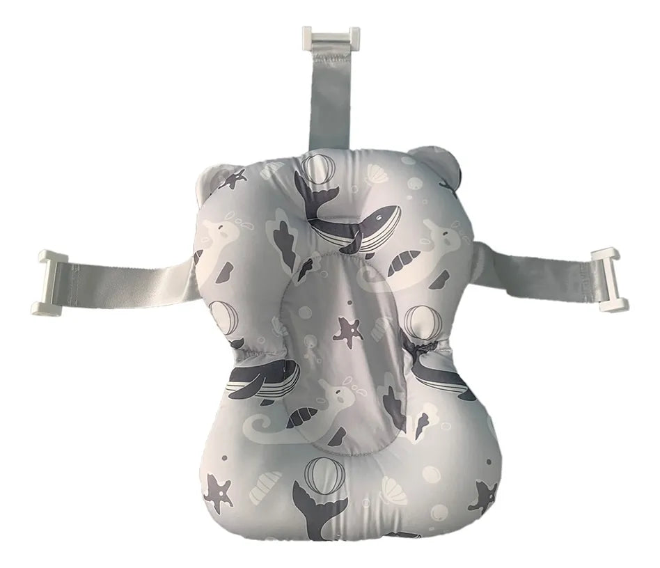 Banheira Bubbly Dobrável Com Suporte Cinza - Premium Baby