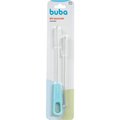 Kit 2 Escovas para Canudo Azul - Buba