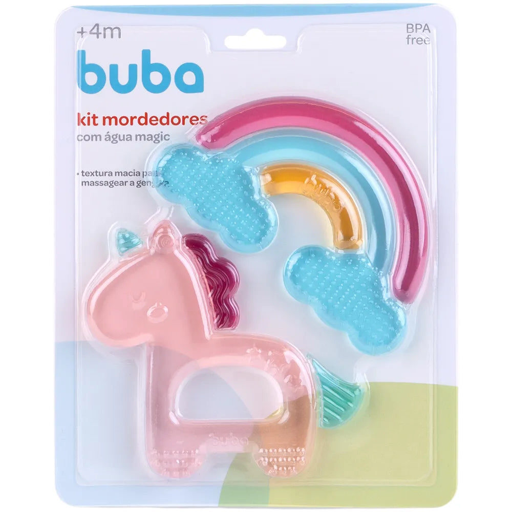 Kit Mordedores Com Agua Magic Unicórnio - Buba