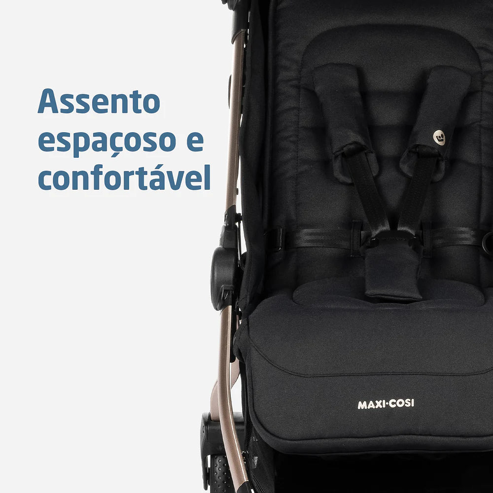 Carrinho Eva³ Essential Black Champagne - Maxi-Cosi