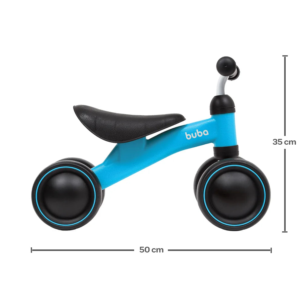 Bicicleta De Equilíbrio 4 Rodas Azul - Buba