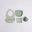 Kit Alimentacao 6 Pcs Prato, Copo, Babador 3 Colheres Verde - Petit Pia