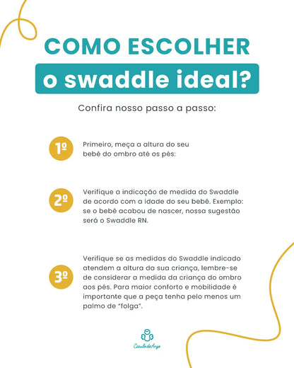 SACO DE DORMIR SWADDLE EM ALGODÃO EGÍPCIO PINTINHO - CASULO DE ANJO