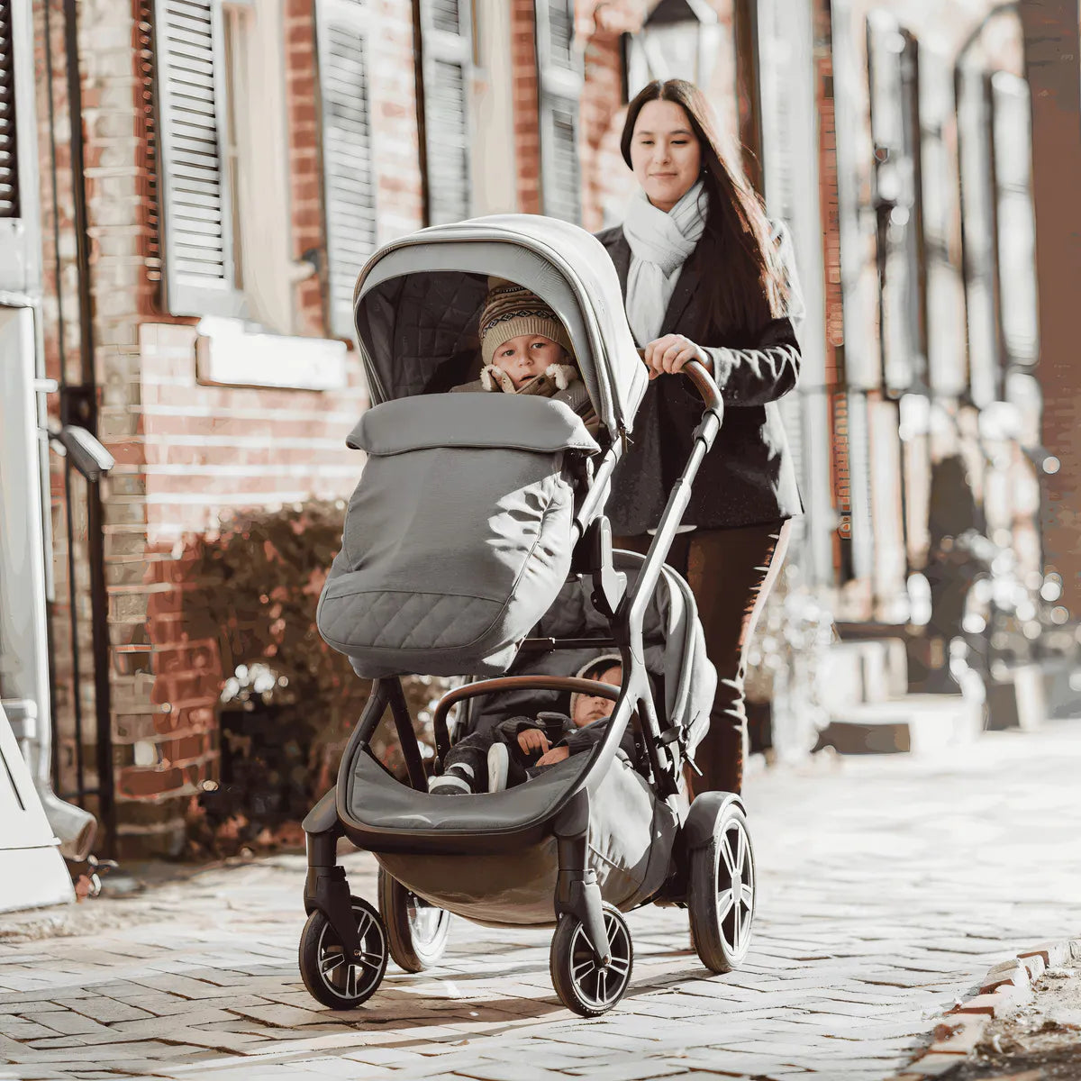 Carrinho Demi Grow Cinza Mescla Oxford - Nuna