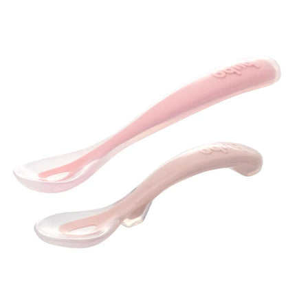 Kit 2 Colheres Em Silicone Fases 1 E 2 Rosa - Buba