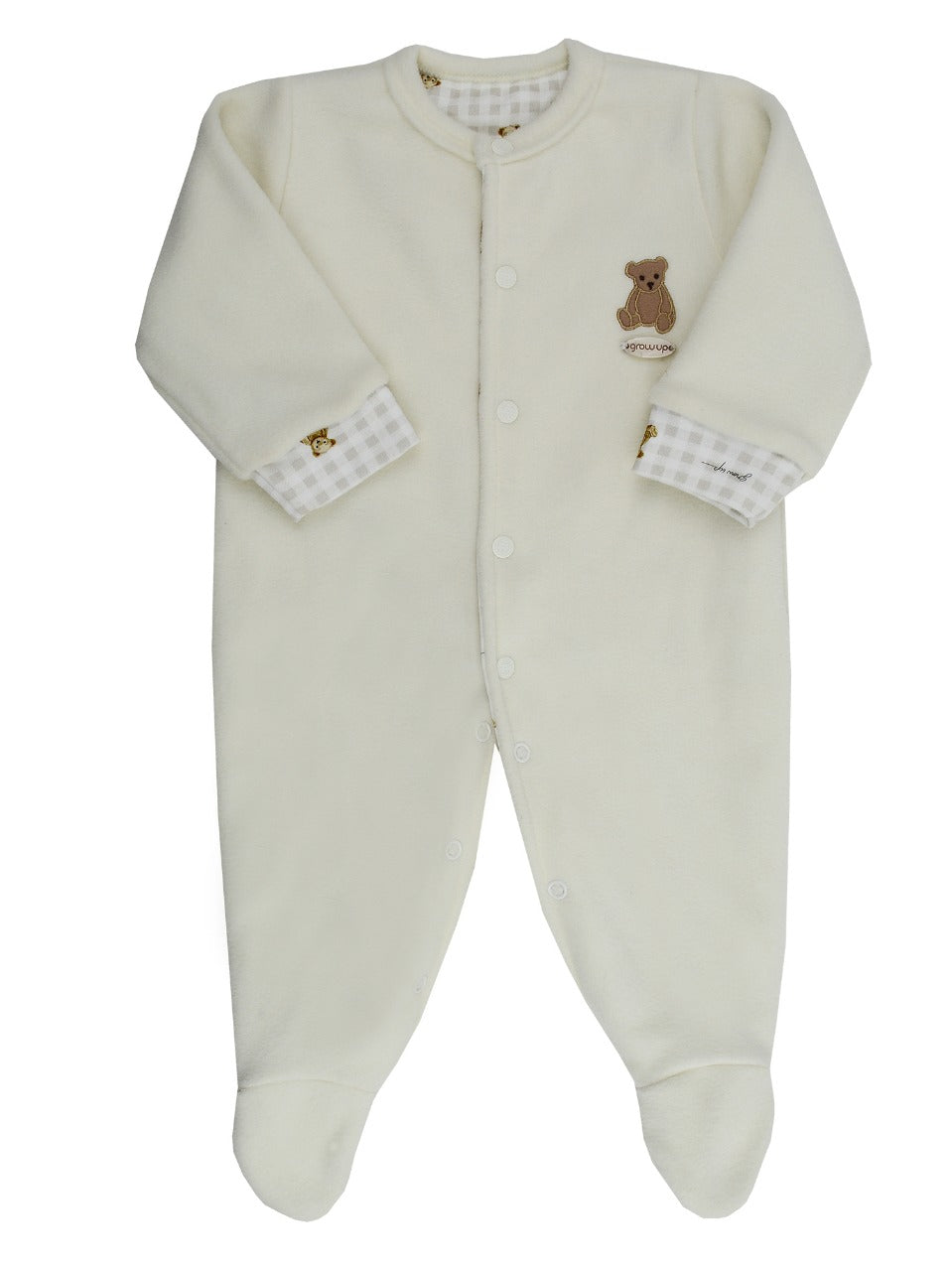 Macacão Forrado Bear Hug Creme - Grow Up