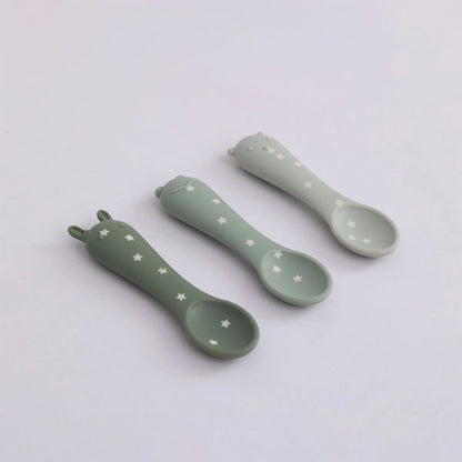 Kit Alimentacao 6 Pcs Prato, Copo, Babador 3 Colheres Verde - Petit Pia