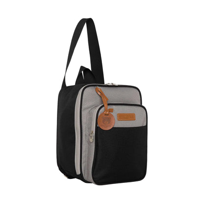 Mochila Multifuncional Média com Bolso Térmico Abraço Cinza e Preto - Pirulitando