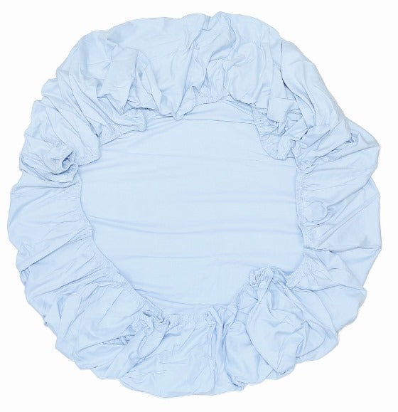 Lençol de Baixo com Elástico Berço Malha Azul Bebê - D' Bella For Baby