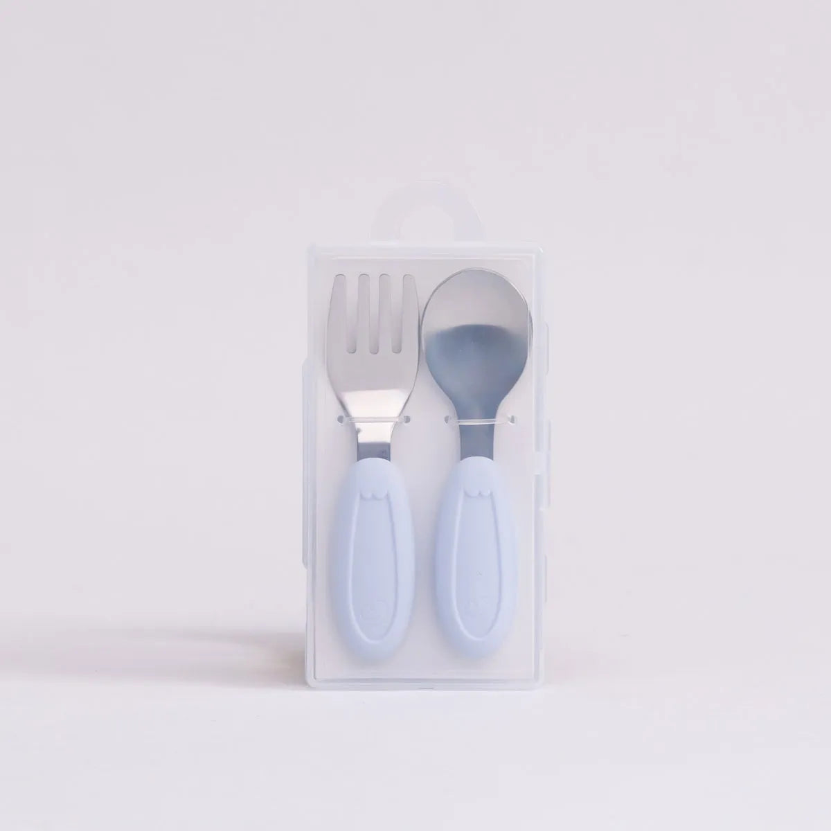 Kit Talher Em Aço Inox E Silicone C/ Estojo Azul - Petit Pia