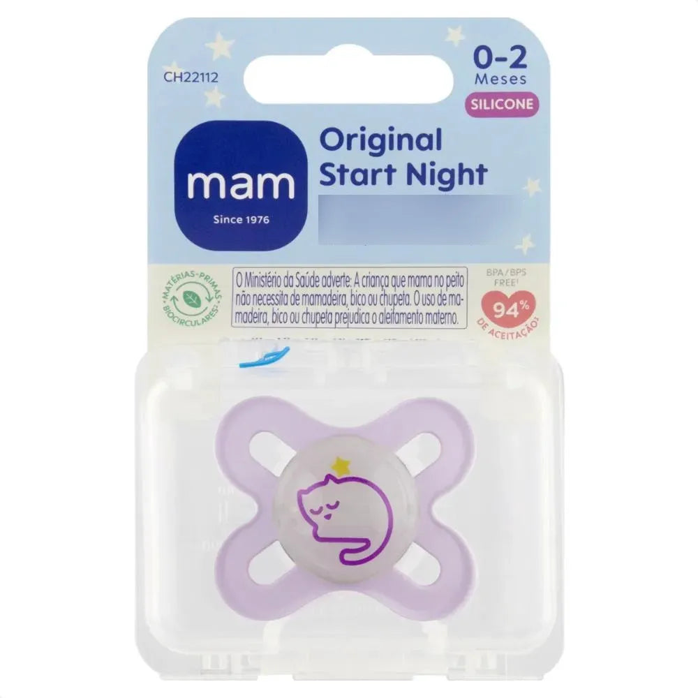 Chupeta Start Night 0-2 Meses Embalagem Unitária Lilás- Mam